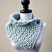 Hand Crocheted Cowl - The Lucienne Cowl Scarf in Glacier Blue - READY TO SHIP