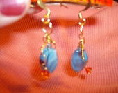Blue and Orange Twisted Burst Earrings