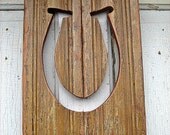 Reclaimed Wood Art Horseshoe Equestrian Decor, Rustic Horseshoe