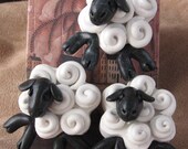 polymer clay sheep magnet