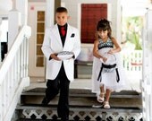 Flower Girl Dress Black White