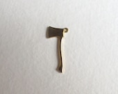 Brass Hatchet / Axe Charms (4x) (M626)