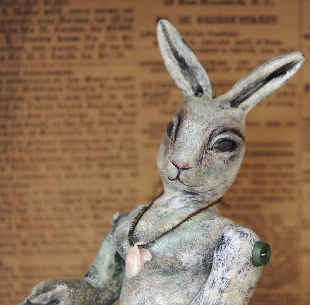 Merbunny Captured Mermaid Bunny sculpture art doll