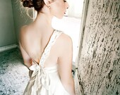 Aster Eco Silk/Hemp Wedding Gown, Cut Petal Motif