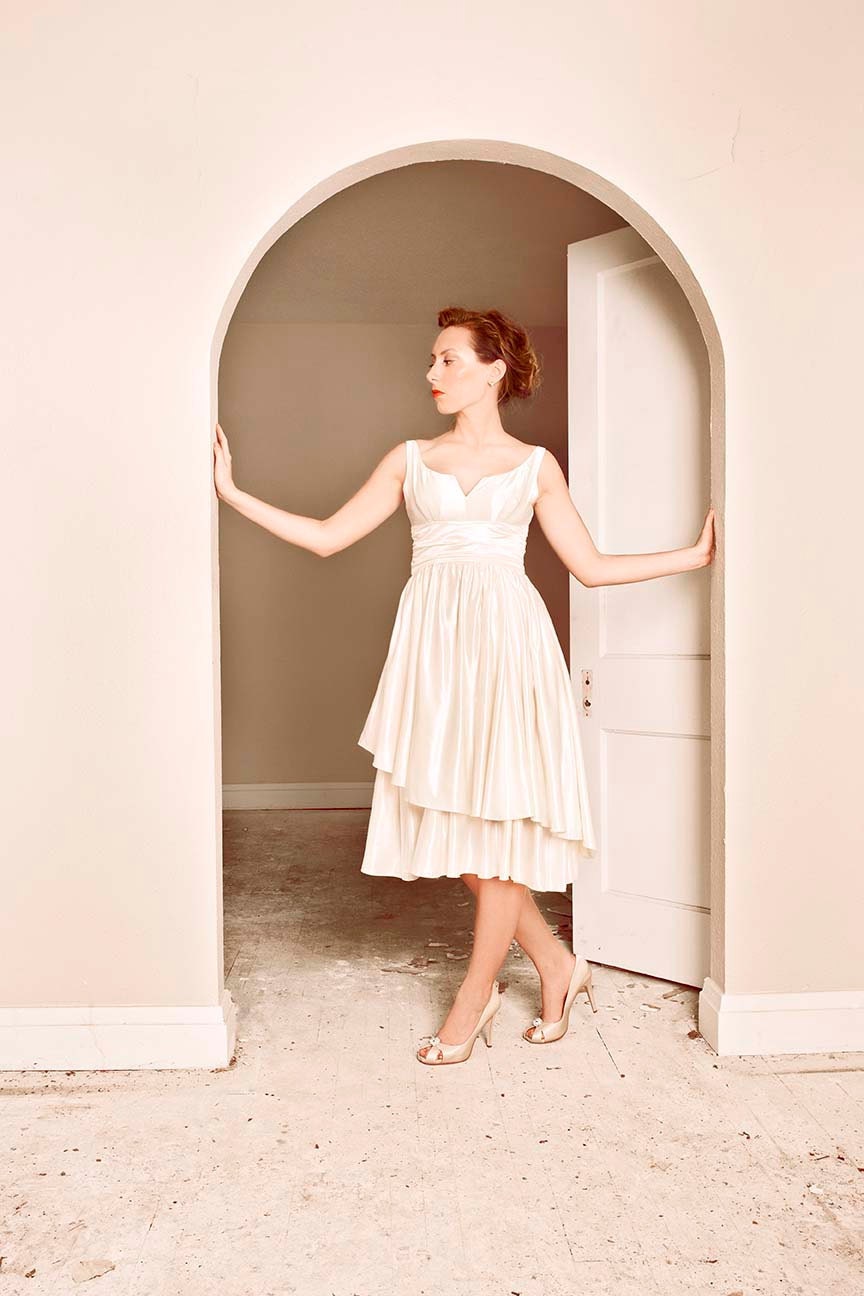 Cypress Eco Wedding Gown, Detachable Underskirt- Short and Long in One