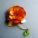 Fabric Flower Necklace,Orange Necklace,Bridesmaid Necklace,Stone Necklace (Free matching earrings)