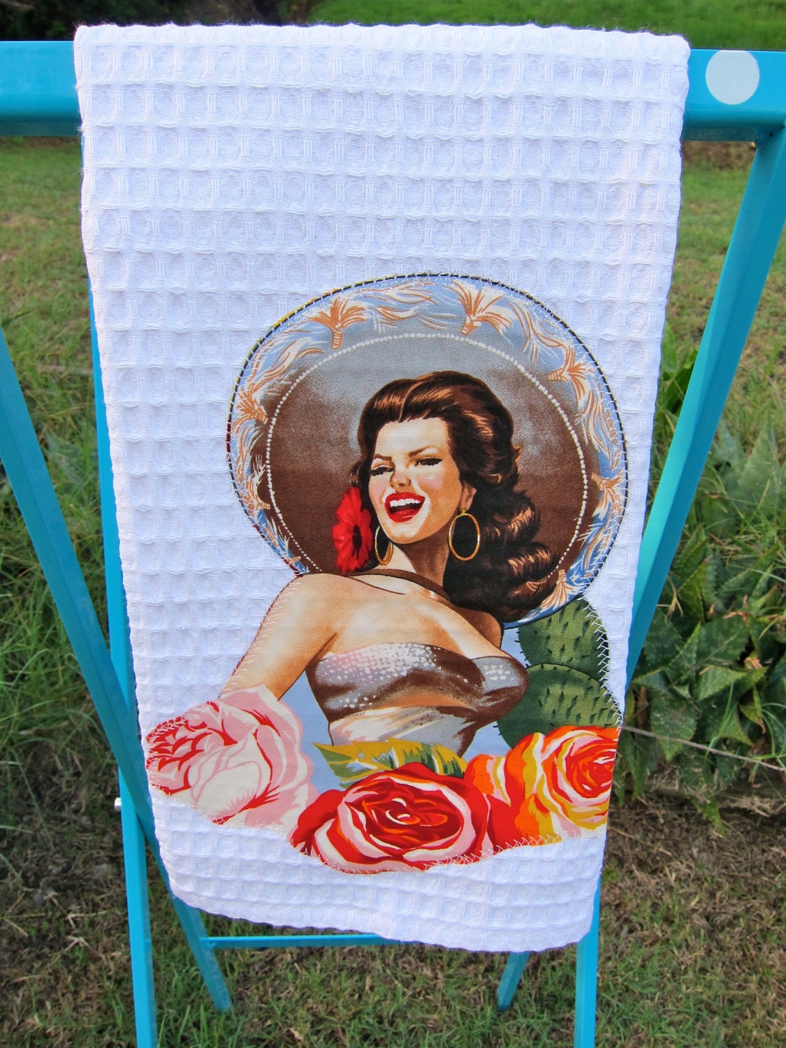 Las SENORITAS Kitchen Towels Set of THREE Custom
