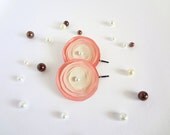 Peach and Cream Hair Pins or Shoe Clips