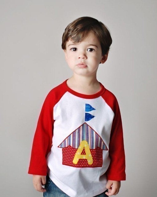 Under the BIG TOP... Circus Tent Birthday Tee... or Initial... jonahbonah