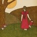 illustration art print nursery children kids girl - Looking Forward