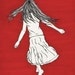 Bliss (red) - wall decor illustration art print of ink drawing