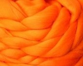Merino 64s Tops/Rovings felt/spinning 100g (3.53oz) - BRIGHT ORANGE