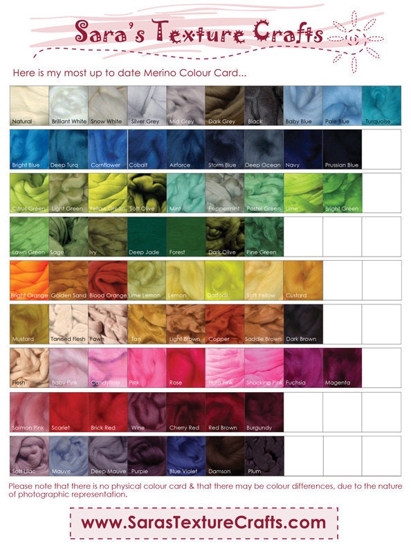 Merino 64s Tops/Rovings felt/spin 10 x 100g YOUR PICK
