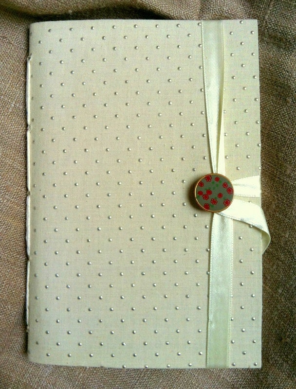Journal diary for women, journal notebook, hand bound with lined paper, white silver, dotted, handmade books, custom journal