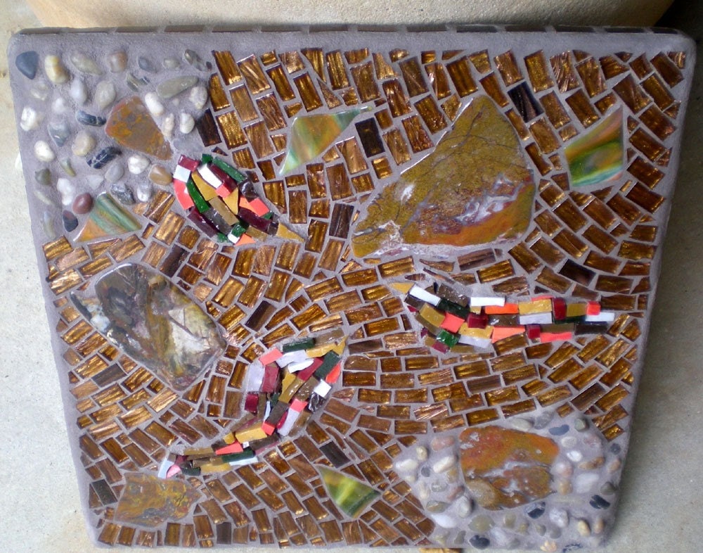 Agate Stained Glass Mosaic Wall Art - Entitled Earthy Layers