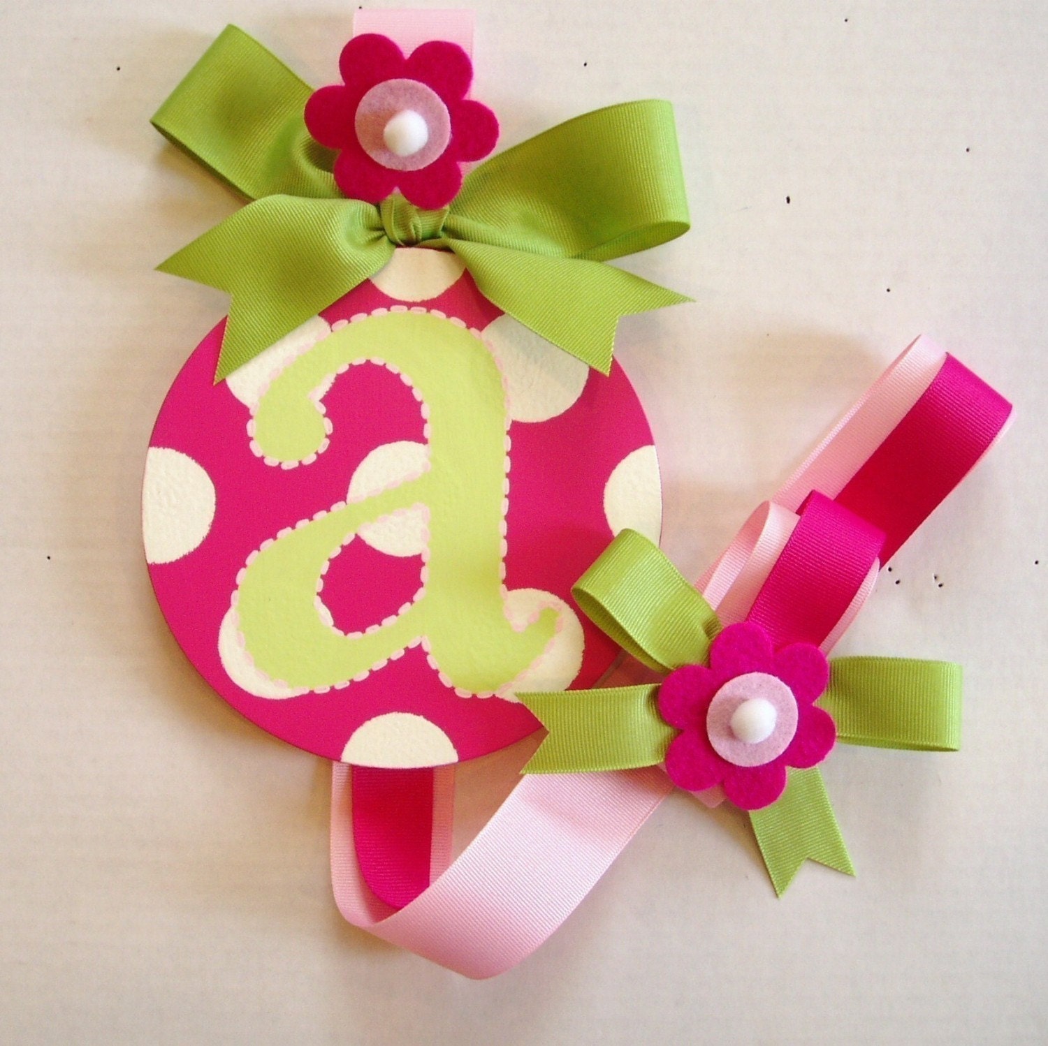 Boutique Girls Round Personalized HAIR BOW HOLDER