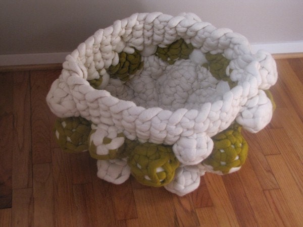 Knit felt anthropod vessel sculpture