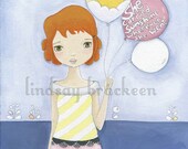 Balloon Redhead Sunshine Girl Print