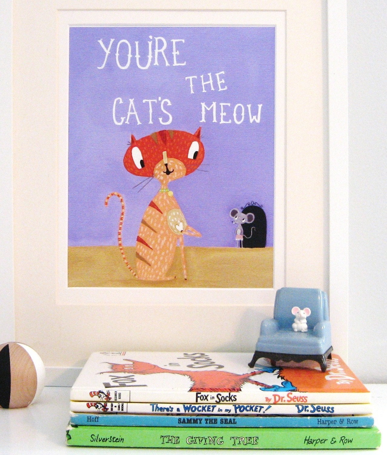 Cat Kids Nursery Art Animal Print