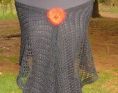 Midnight Black Lace Scarf handknit