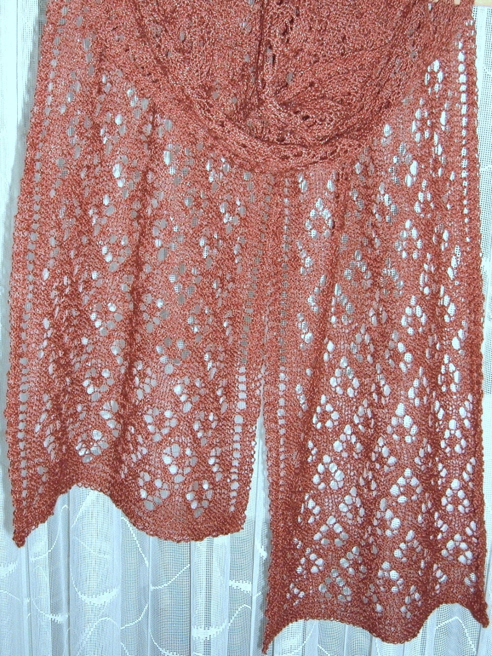 Lace Scarf red rust chilipotl