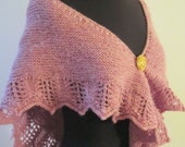 Pink Heather  Scarf, Lace, woolblend