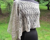 Lace Scarf off-white, monochromatic gray to lt. Oatmeal