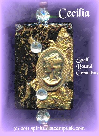 Spellworker Spiritual Steampunk(tm) / CECILIA/ ATONEMENT/ Necklace/Pendulum/ Protective Love Amulet/ Talisman/ Custom Etching/ Personalized/ Spell Bound Gems(tm)/ Victorian Filigree/ Obsidian/ Wicca/ Pagan/ Goddess/Custom Magic
