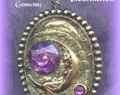 CRESCENT MOON GODDESS/ Necklace/ Pendulum/ Amulet / Spirited/ Custom/ Steampunk/ Vintage Brass/ Victorian/ Wicca/