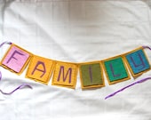 Wool Needle Felted Banner FAMILY