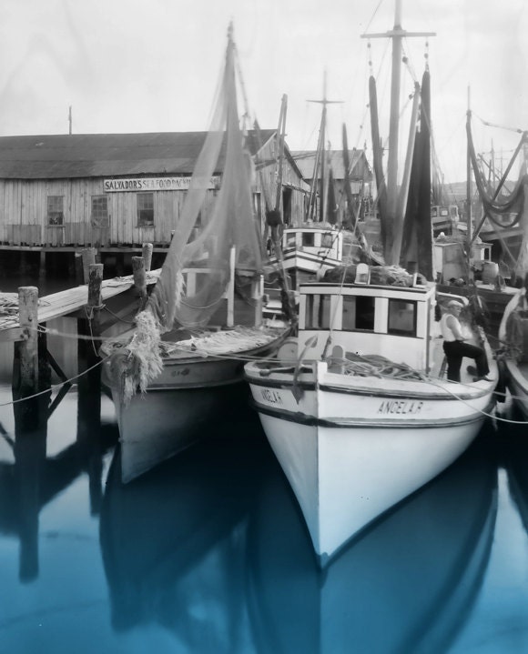Landscape Photography Vintage Fishing Boat Wall Decor  Photo Print 16x20  Digital Download Photograph Commercial Use