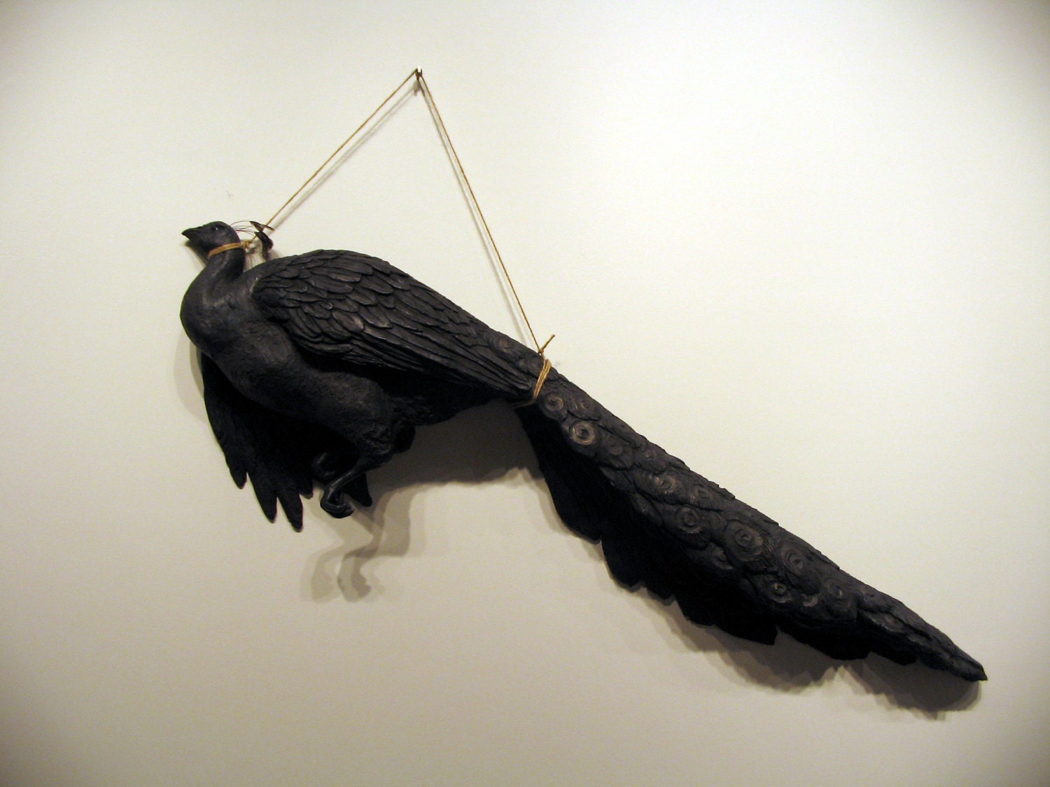 You can't take it with you (Wealth) - Lifesize Peacock Sculpture with Graphite Patina