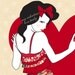 Love Truly My Valentine - square print by Lottie Frank
