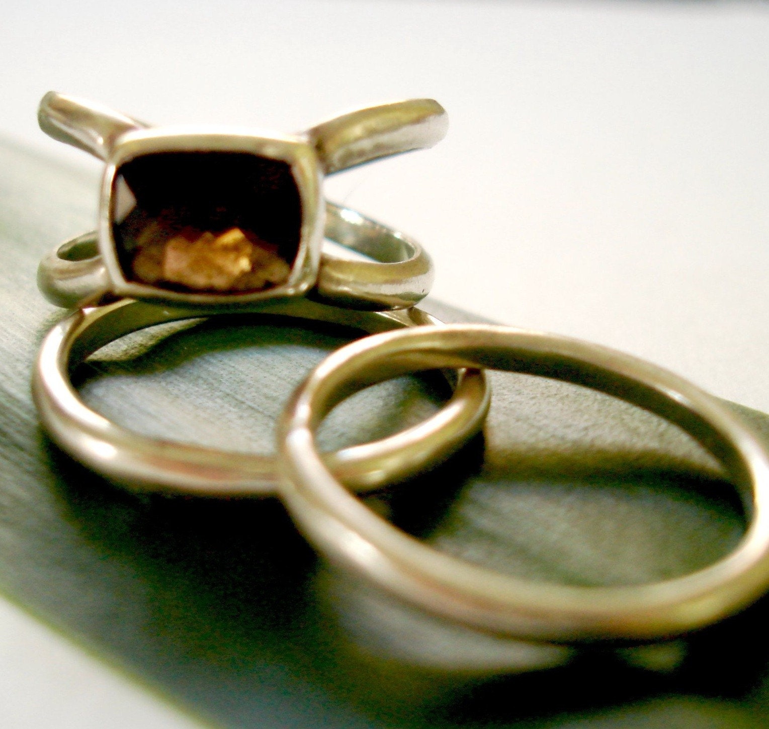 SALE Reg 110.00  Cushion Cut Smoky Quartz and Sterling Silver Ring