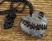 Dead Stitched Zombie Necklace Heart