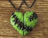 Zombie Heart Best Friends Necklace Set