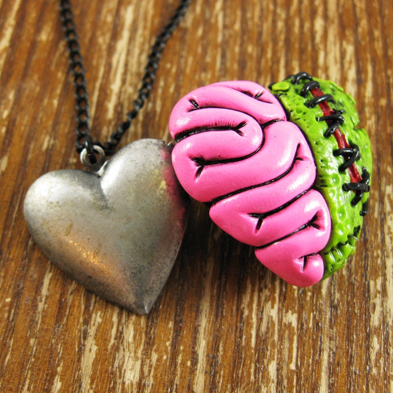 Zombie Heart Locket Necklace