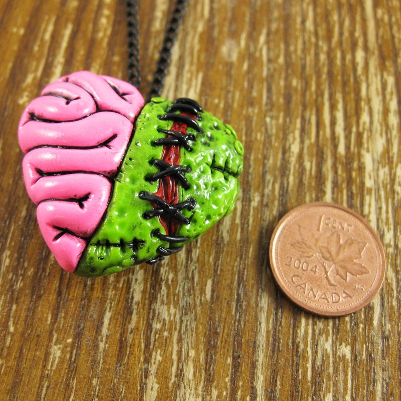 Zombie Heart Locket Necklace