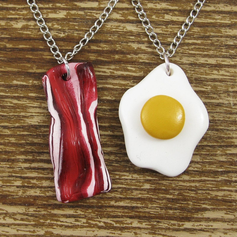 Bacon and Eggs Best Friend Necklace Set