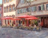 8x10 Original Painting - German Street Scene