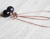 Purple Amethyst Earrings Antique Copper Gemstones February Birthstone Jewellery Retro Large