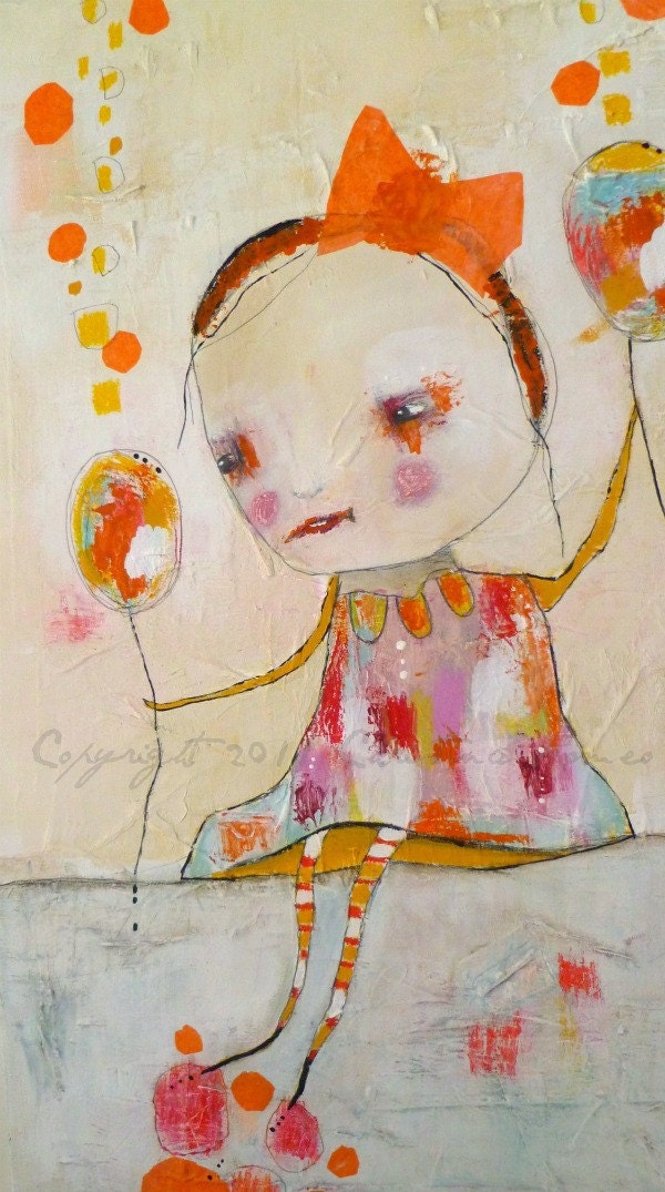 Large Mixed Media Painting  by Christina Romeo 24x36 TITLED: Ascend