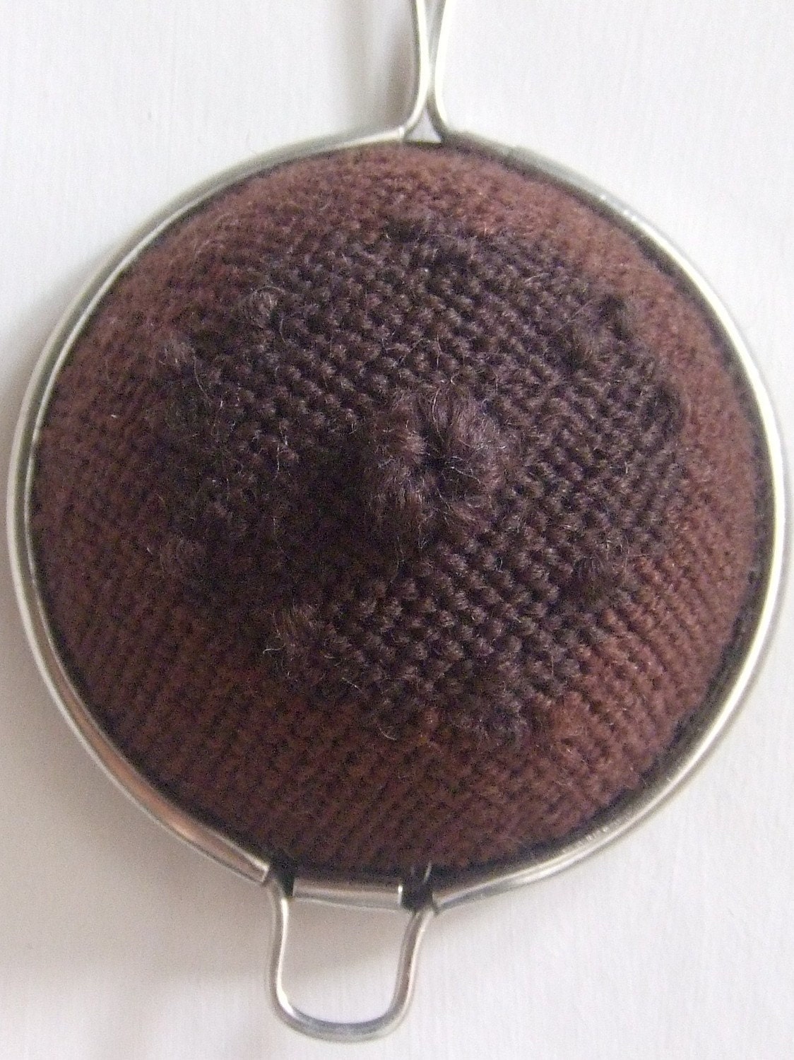 Hand Sewn Embroidered 'Sieve Boob' Mixed Media Needle Art - An Original Piece Designed and Made by Sarah Fordham