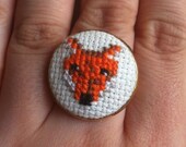 Cross-Stitch Woodland Fox Ring