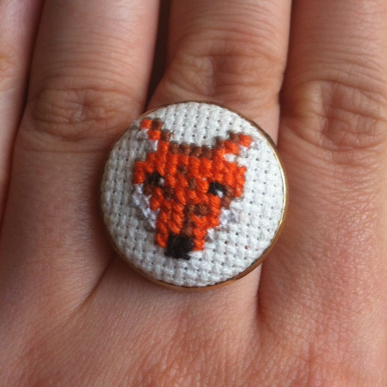 Cross-Stitch Woodland Fox Ring