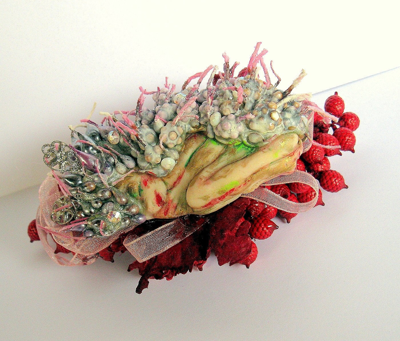 Prosculpt polymer clay ooak ELF-Cranberry Porcupine