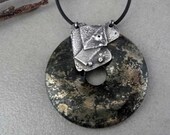 Pyrite and Sterling Donut Pendant