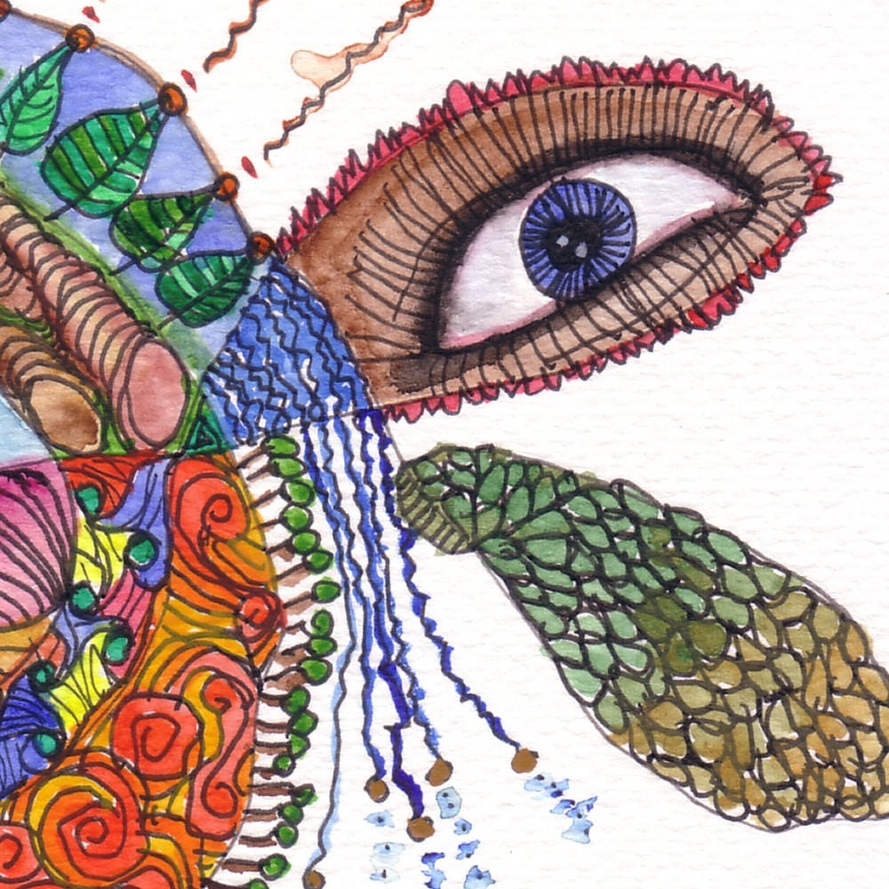 Between the Eyes, original watercolour, by melanie j cook.