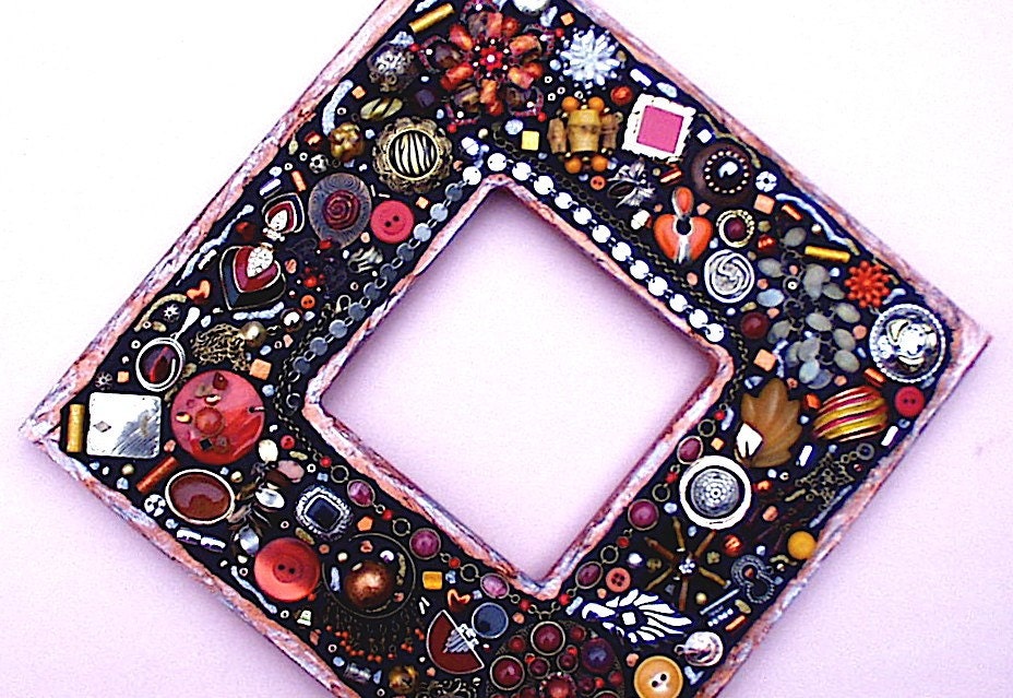 Vintage Jewelry Mosaic Spanish Dancer Diamond Mirror