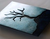 Blue Tree metal wall art